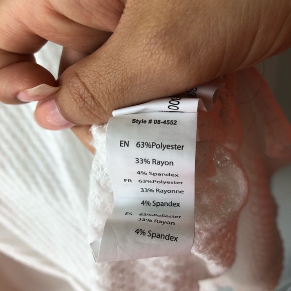 White Knit Deep V Neck Hoodie - Picture 4 of 4